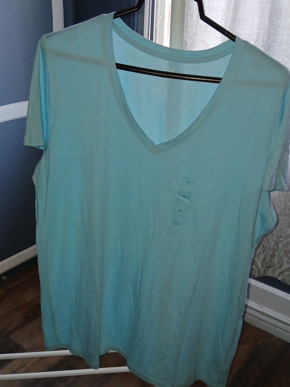 GAP Women's V-Neck Tee in Blue Heaven
